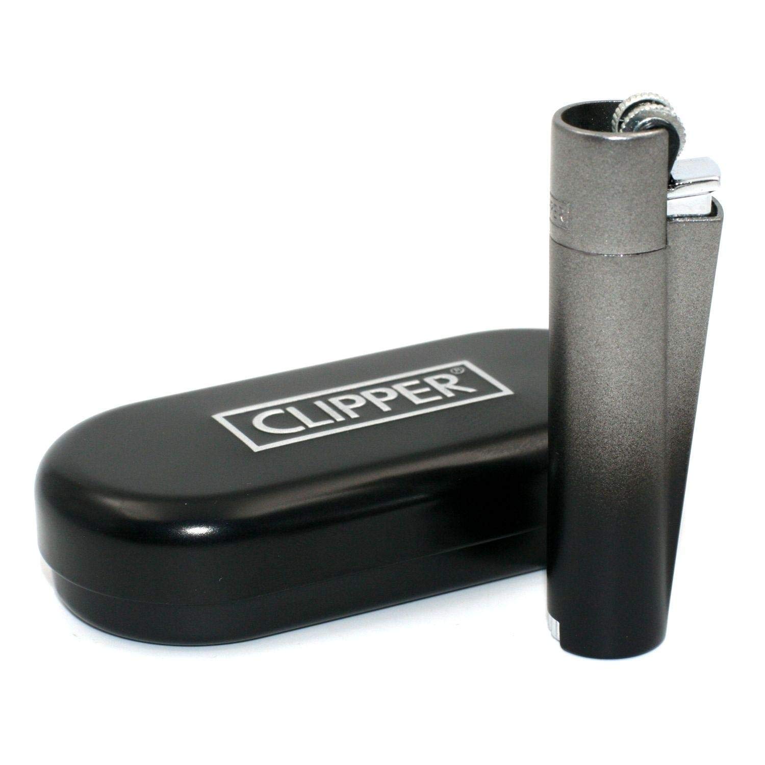 Briquet Clipper Métal - Noir Gradient - Étanche à l'Humidité - Idéal pour le Camping - Lame Durable - 6,5 Pouces