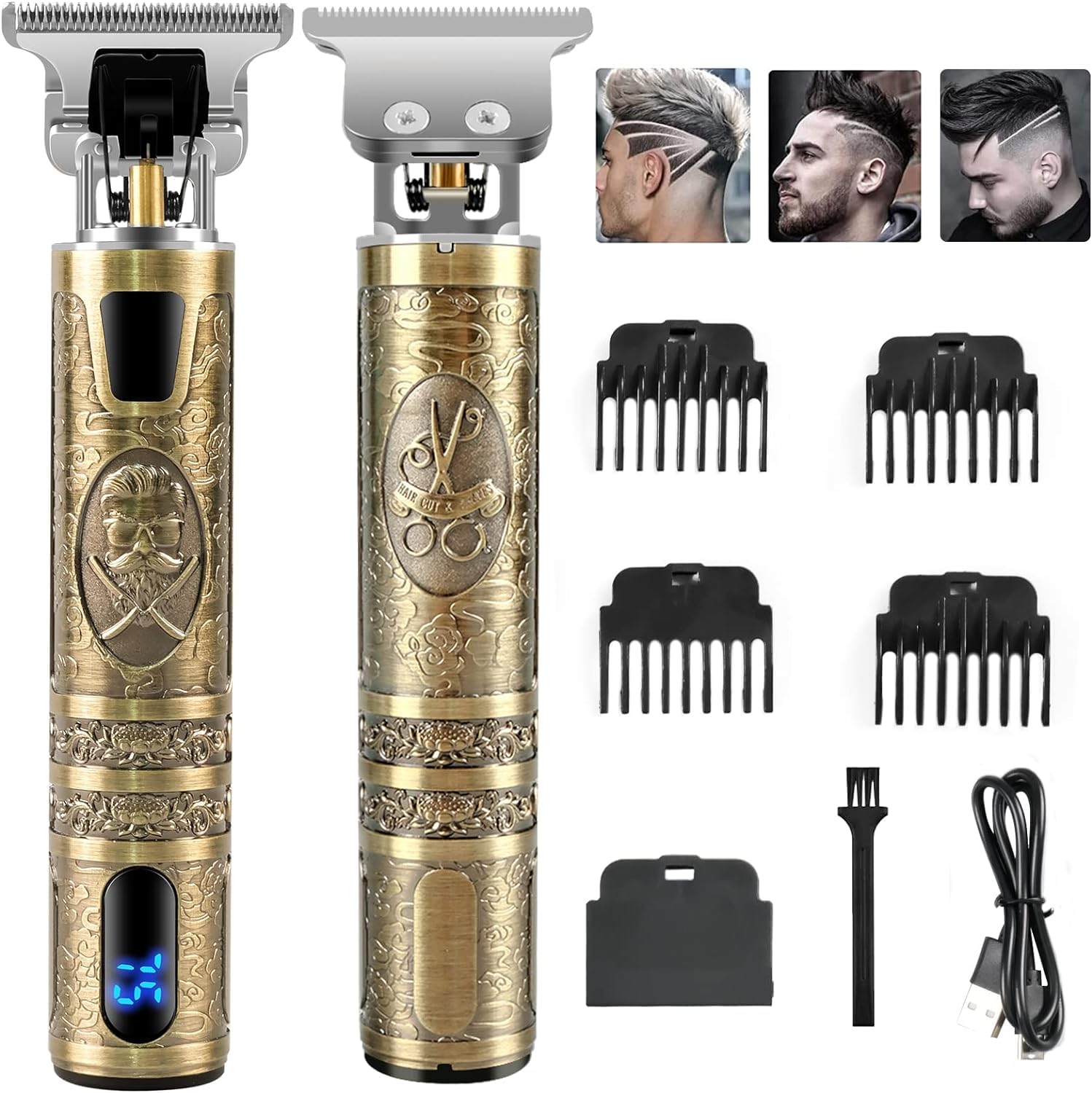 Tondeuse Cheveux Hommes Professionnelle, Rechargeable Rasoir Electriques Sans Fil, Ecran LCD pour Enfants et Famille